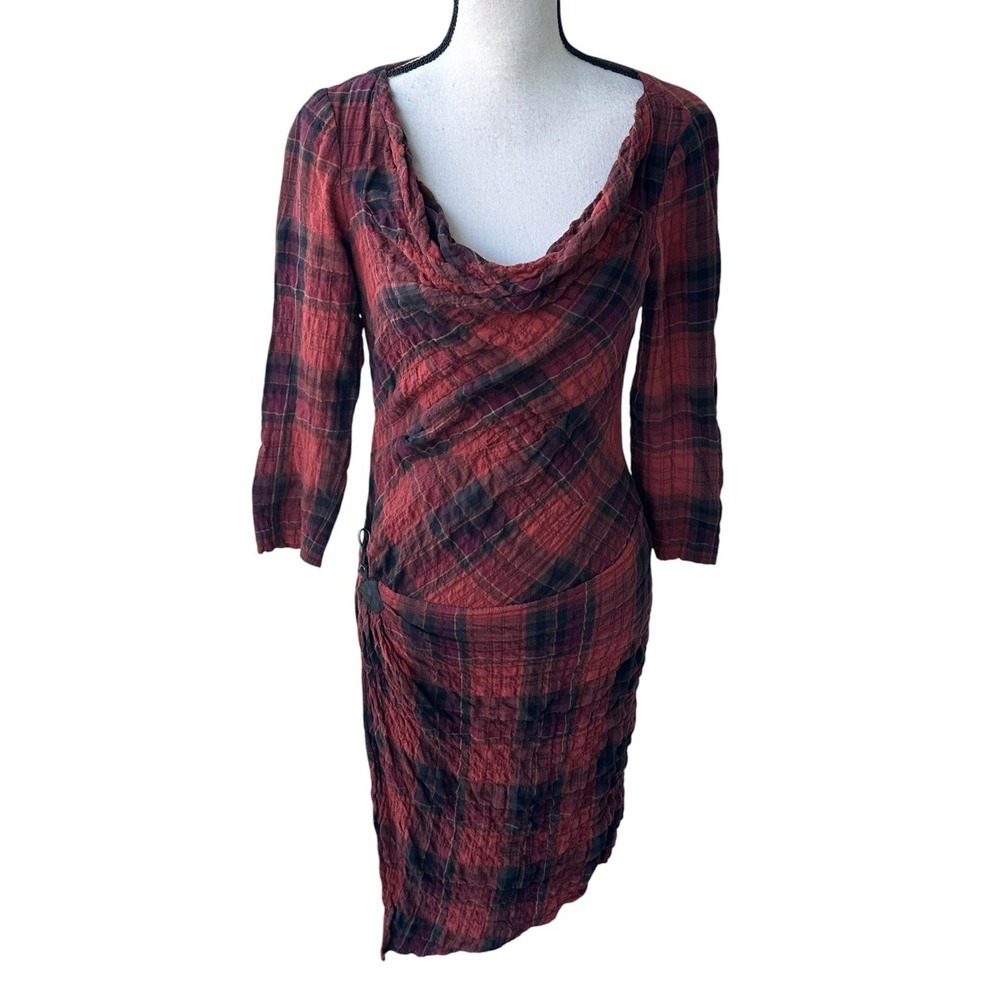 Peruvian Connection Burgundy 3/4 Sleeves Dress Wrap Boho Size 4